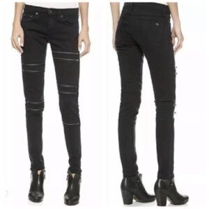 Rag & Bone Ordaz Zipper Jeans Aged Coal Size 27